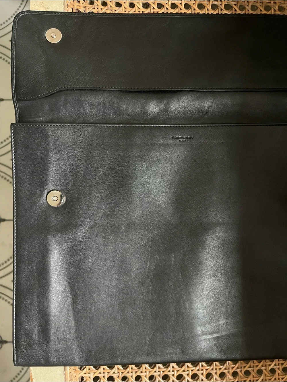 T. Anthony Black Leather Portfolio/Document sleeve